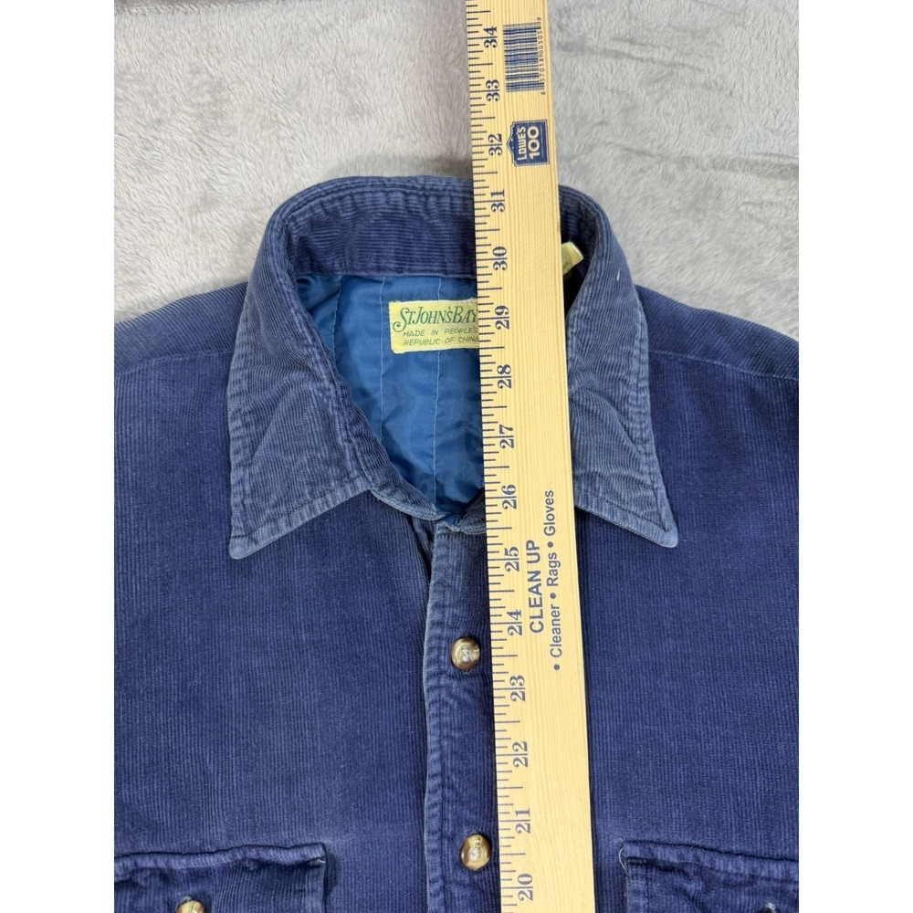 St Johns Bay Corduroy Button Up Quilt Lined Long‎ Sleeve Shacket - Picture 7 of 8